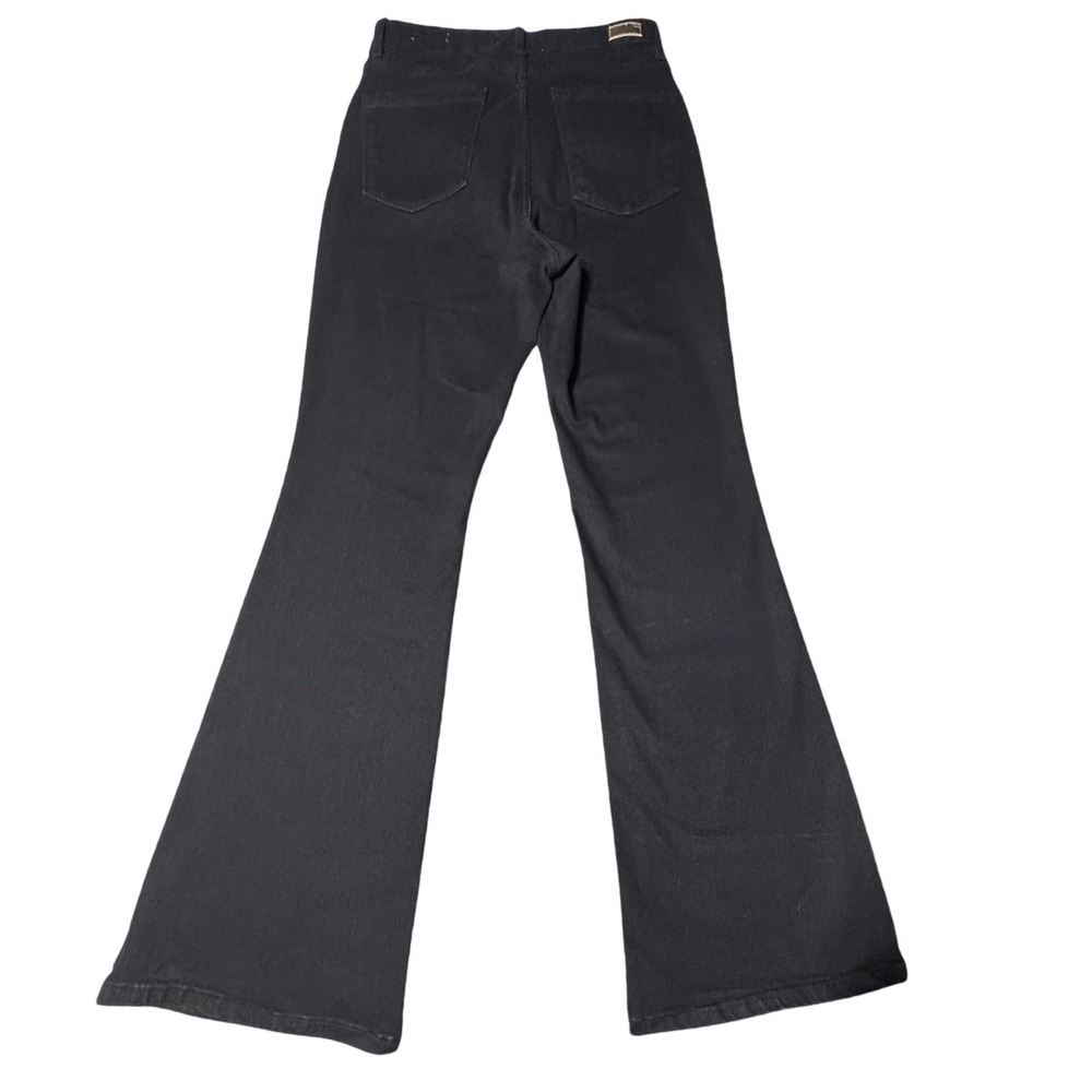 Anne Klein Jeans Women 6 High Rise Flare Black Denim Boho Retro Chic